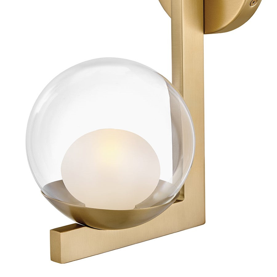 Hinkley Lighting Sunni 1 Light Sconce, Lacquered Brass/Clear Dome