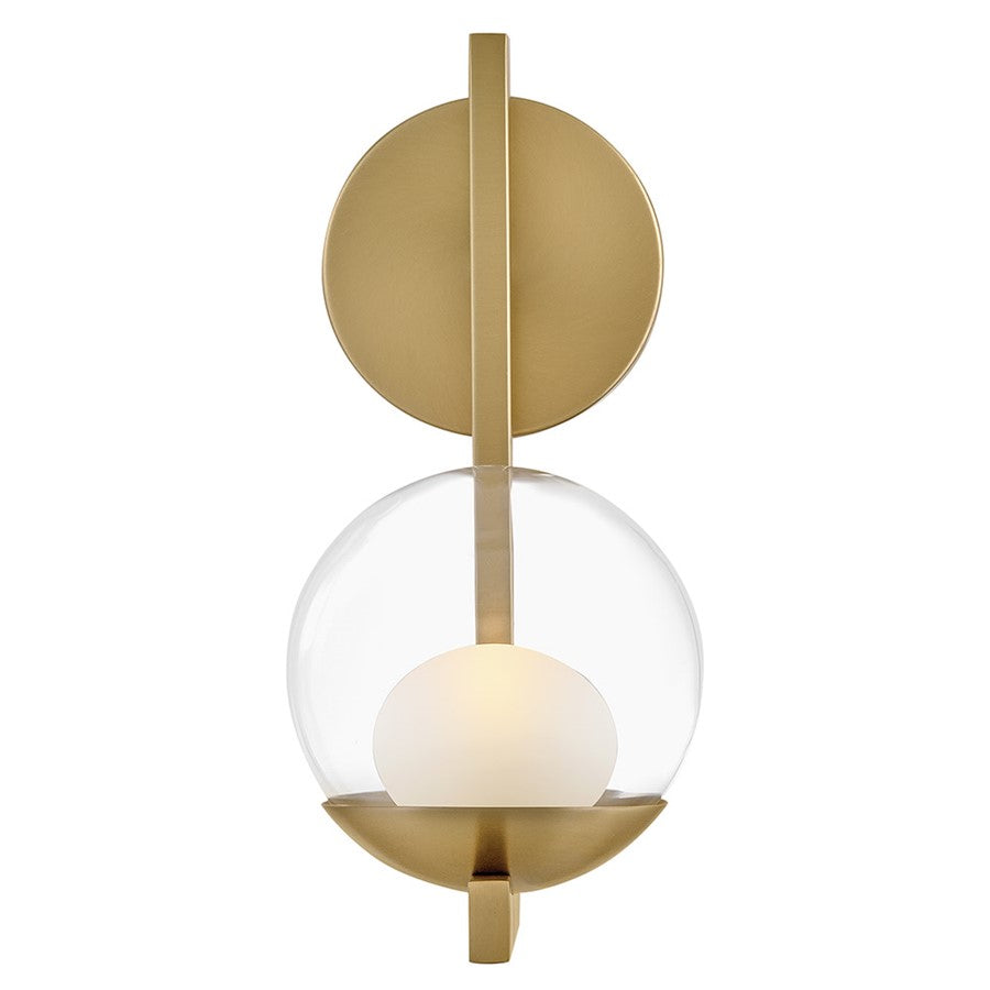 Hinkley Lighting Sunni 1 Light Sconce, Lacquered Brass/Clear Dome