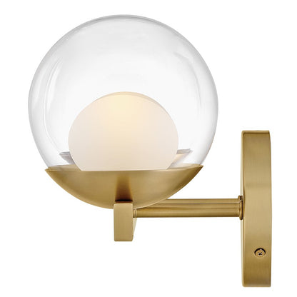 Hinkley Lighting Sunni 2 Light Vanity, Lacquered Brass/Clear Dome