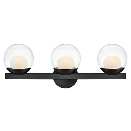 Hinkley Lighting Sunni 3 Light Vanity, Black/Clear Dome - 57443BK-LL