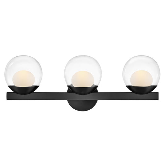 Hinkley Lighting Sunni 3 Light Vanity, Black/Clear Dome - 57443BK-LL