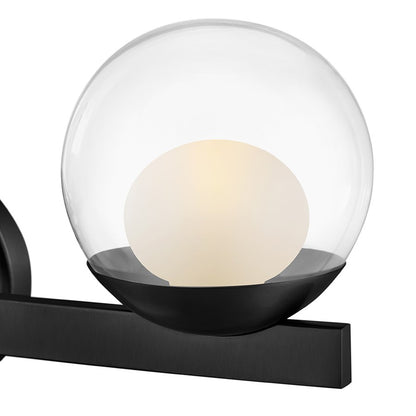 Hinkley Lighting Sunni 3 Light Vanity, Black/Clear Dome