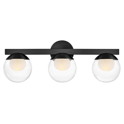 Hinkley Lighting Sunni 3 Light Vanity, Black/Clear Dome