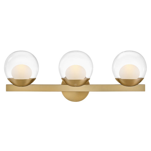 Hinkley Lighting Sunni 3 Light Vanity, Lacquered Brass/Clear Dome - 57443LCB-LL