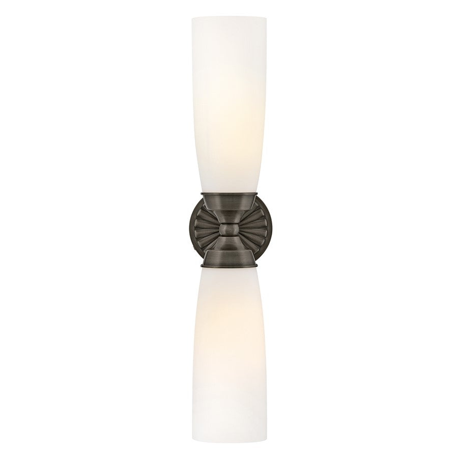 Hinkley Lighting Alexis 2 Light Bath Sconce, Black Oxide/Etched Opal - 57492BX
