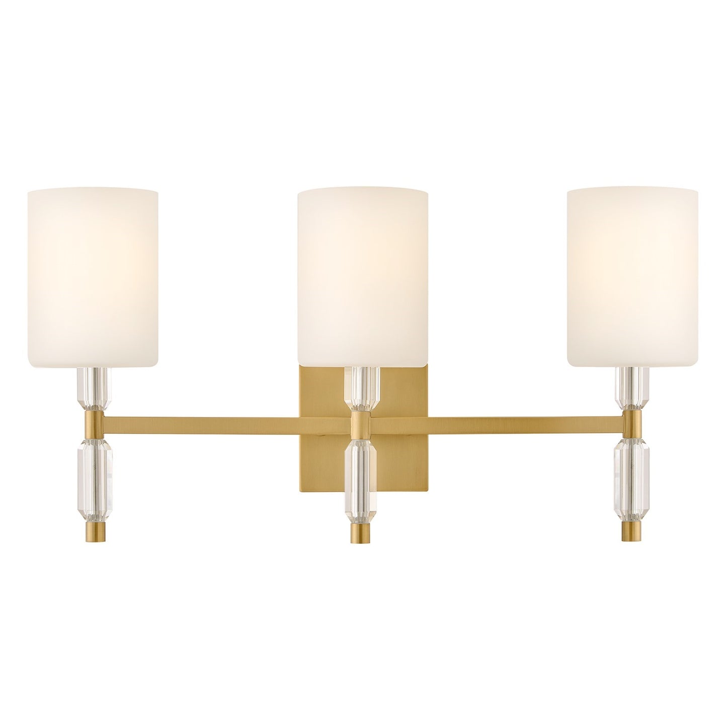 Hinkley Anika 23in 3-Light Bath Vanity | Transitional Lacquered Brass Steel and Etched Opal Glass | Bathroom Vanity Light | 6 x 23 x 12 in | Model 57613LCB