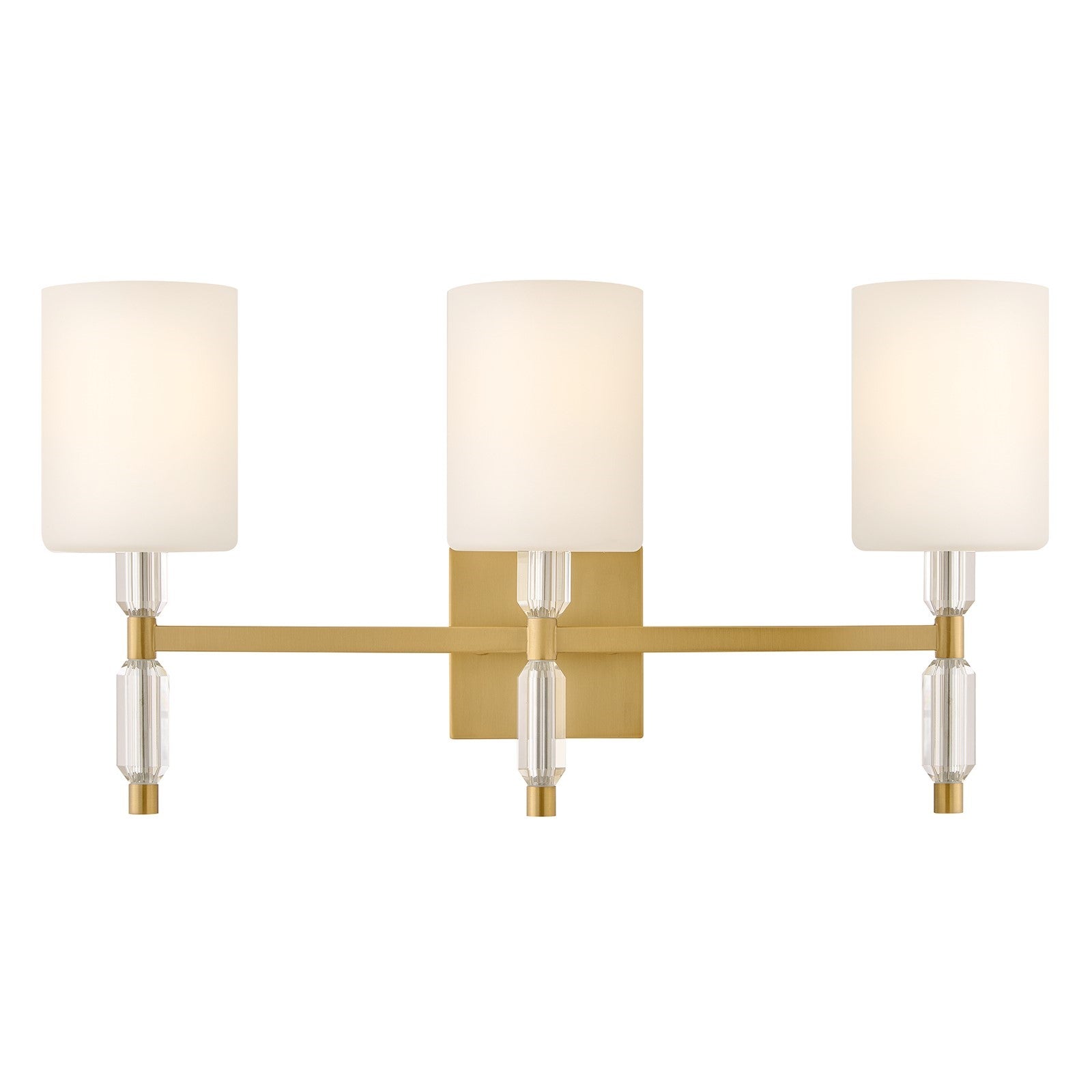 Hinkley Anika 23in 3-Light Bath Vanity | Transitional Lacquered Brass Steel and Etched Opal Glass | Bathroom Vanity Light | 6 x 23 x 12 in | Model 57613LCB