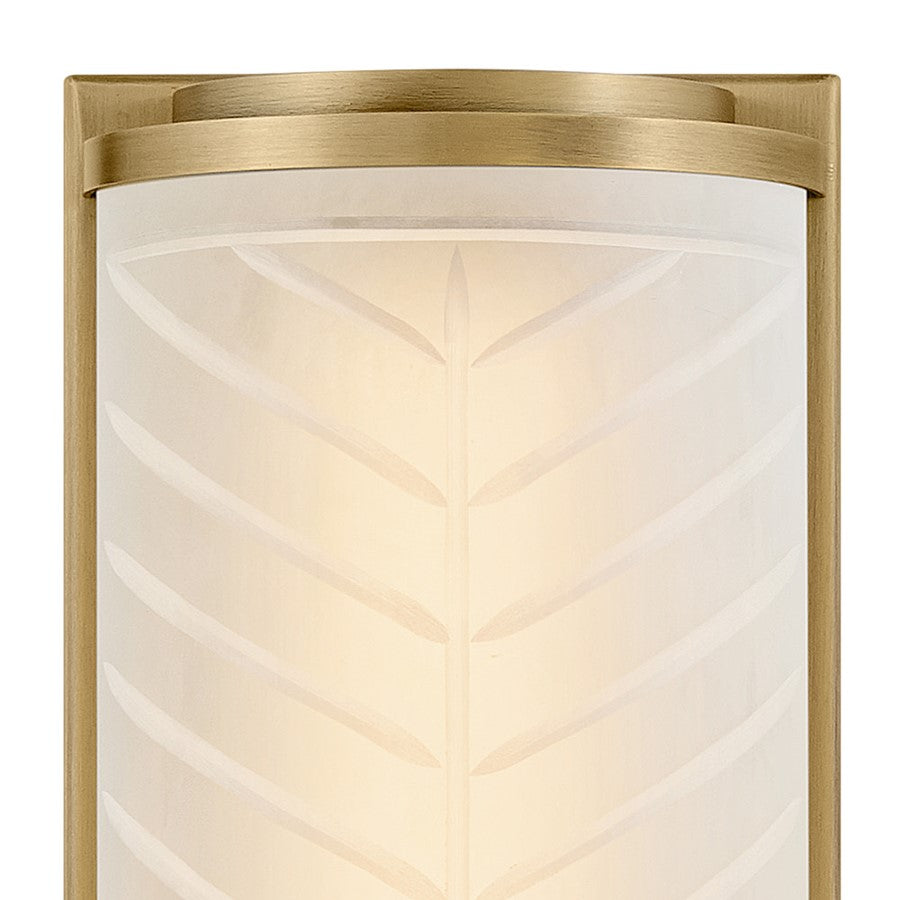 Hinkley Lighting Devon Sconce, Lacquered Brass/Etched Pattern