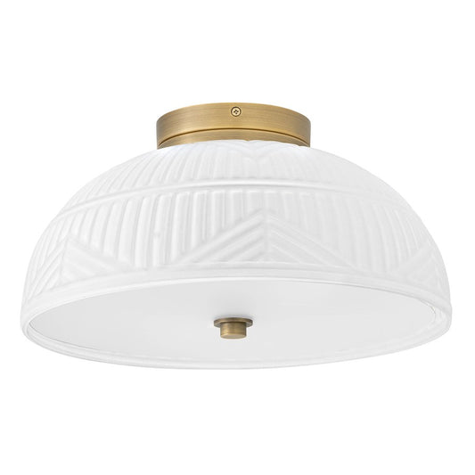 Hinkley Lighting Devon 2Lt Flush Mount, Brass/Etched Pattern - 57861LCB
