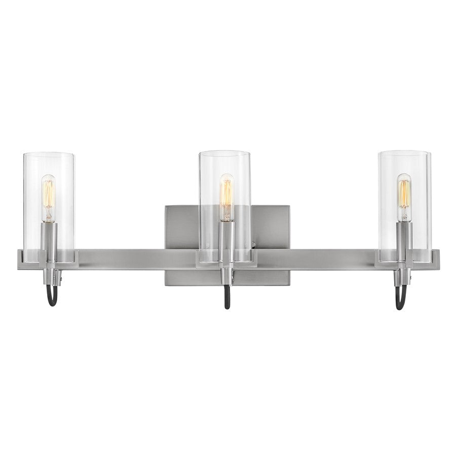 Hinkley Lighting Ryden 3 Light Vanity, Brushed Nickel/Clear - 58063BN
