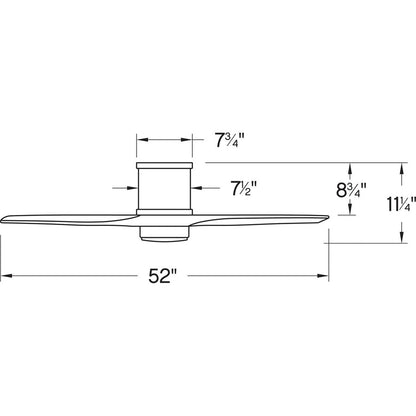 Hinkley Lighting Hover Flush LED Fan, Wall Control