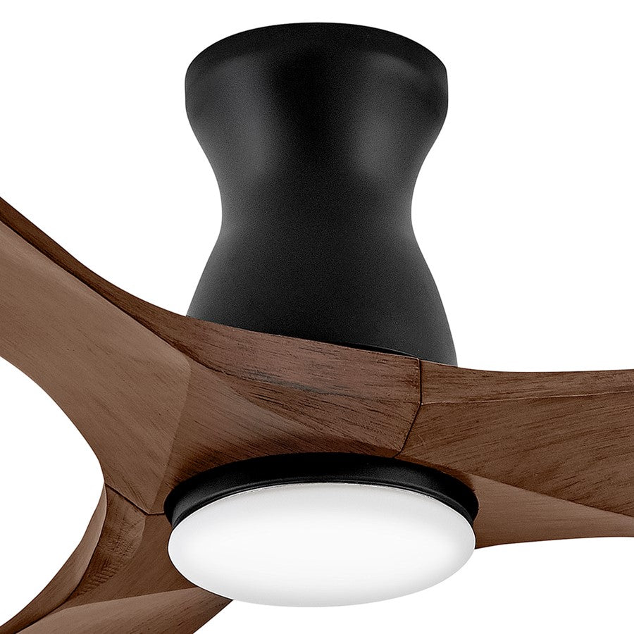 Hinkley Fan Swell Flush Illuminated 56" LED Smart Fan, Bk/Walnut