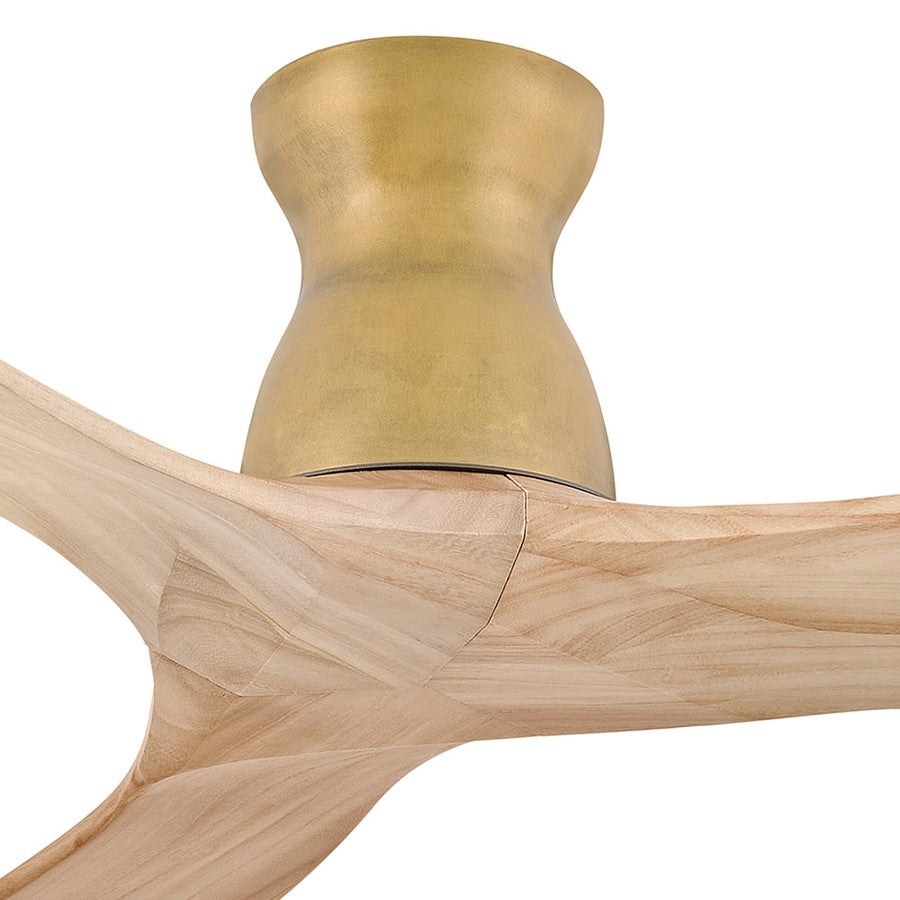 Hinkley Fan Swell Flush 60" Smart Fan, Heritage Brass/Natural