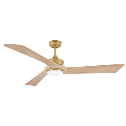 Hinkley Fan Sculpt 60" LED Smart Fan, Heritage Brass/Natural - 903660FHB-LDD