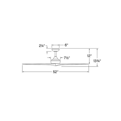 Hinkley Fan Chisel 52" Smart Fan, Matte Black/Black