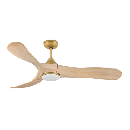Hinkley Fan Swell Illuminated 56" LED Smart Fan, Brass/Natural