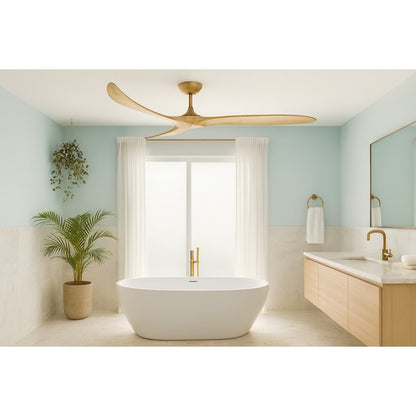 Hinkley Fan Swell 80" Smart Fan, Heritage Brass/Natural
