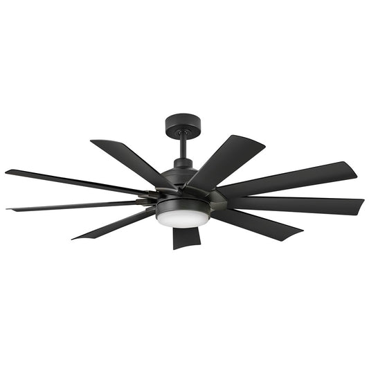 Hinkley Fan Turbine 60" LED Smart Fan, Matte Black/Matte Black - 904260FBB-LWD