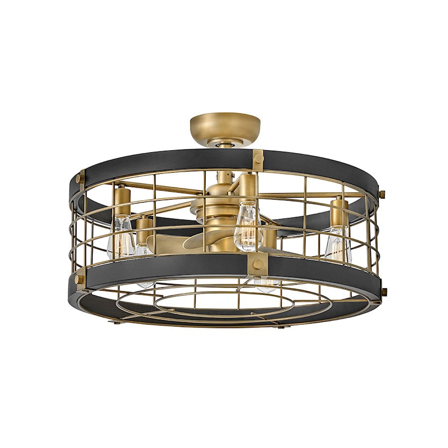Hinkley Fan Bryce 27" LED Fandelier, Heritage Brass/Brass - 904627FHB-LIA