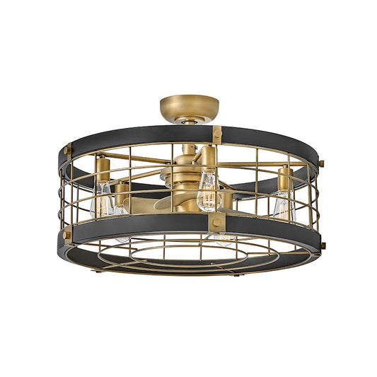 Hinkley Fan Bryce 27" LED Fandelier, Heritage Brass/Brass - 904627FHB-LIA