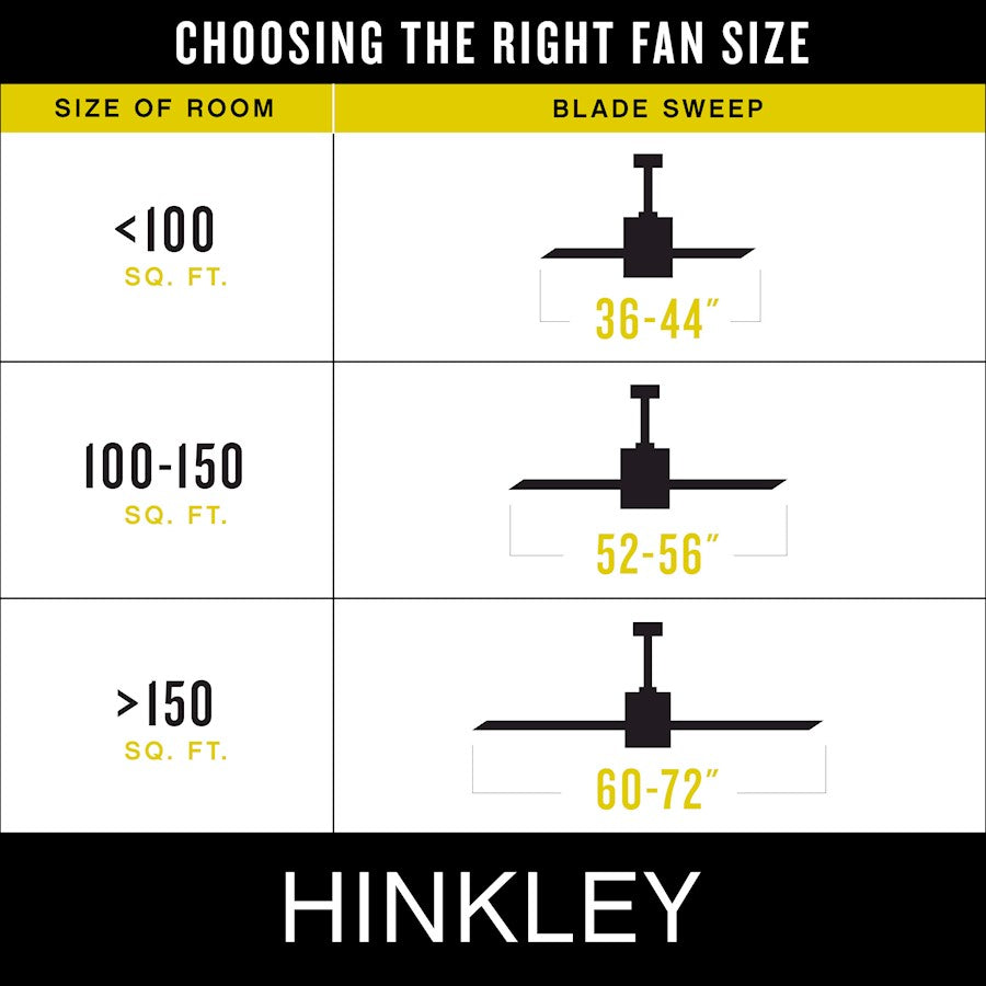 Hinkley Fan Una 44" LED Fan, Matte Black/Black