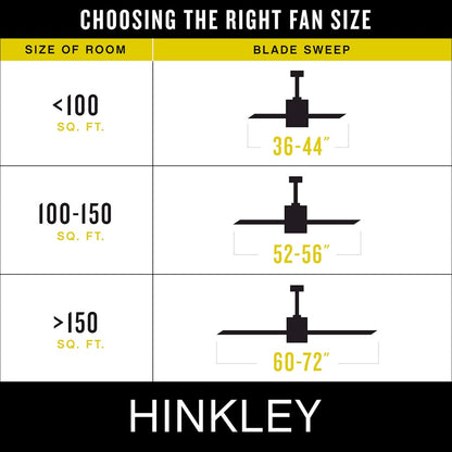 Hinkley Fan Una 44" LED Fan, Matte Black/Black