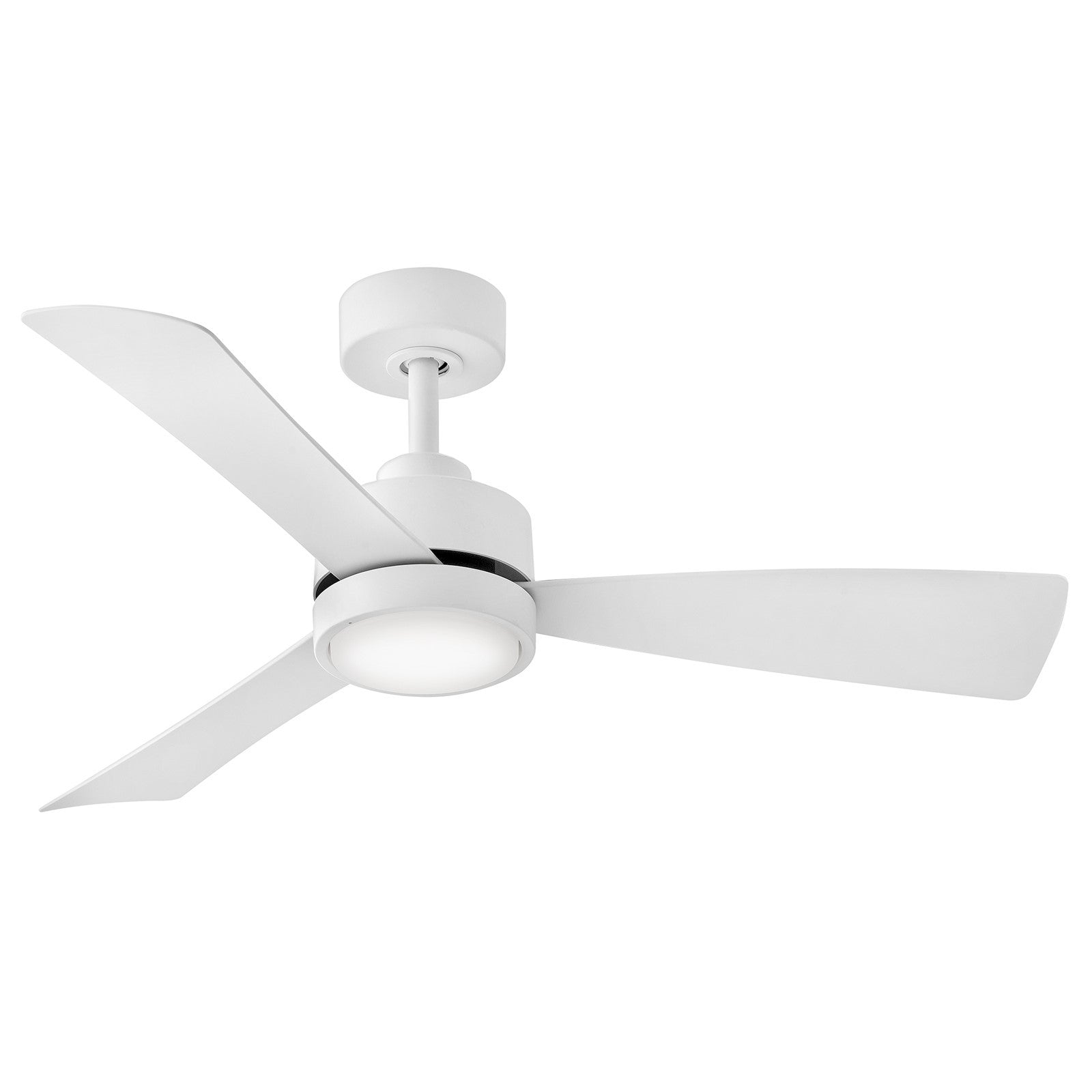 Hinkley Iver 44in LED Smart Ceiling Fan | Scandinavian Modern Matte White Composite and White Glass | Covered Patio & Indoor-Outdoor | Model 905744FMW-LWD