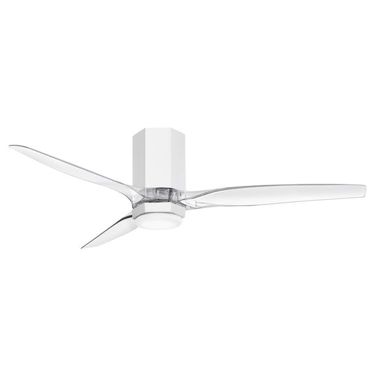 Hinkley Fan Facet 52" LED Smart Fan, Matte White/Clear Acrylic - 905852FWC-LDD