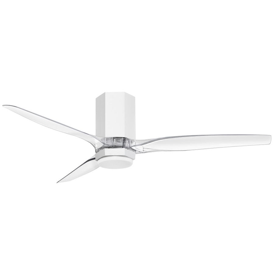 Hinkley Fan Facet 52" LED Smart Fan, Matte White/Clear Acrylic