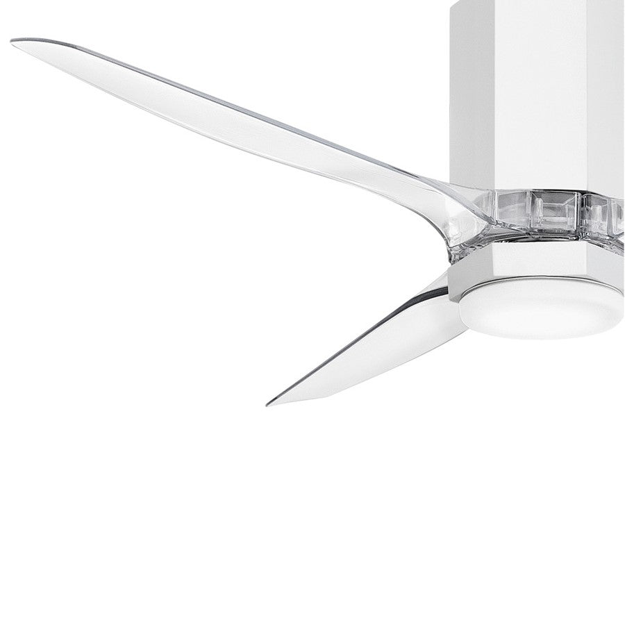 Hinkley Fan Facet 52" LED Smart Fan, Matte White/Clear Acrylic
