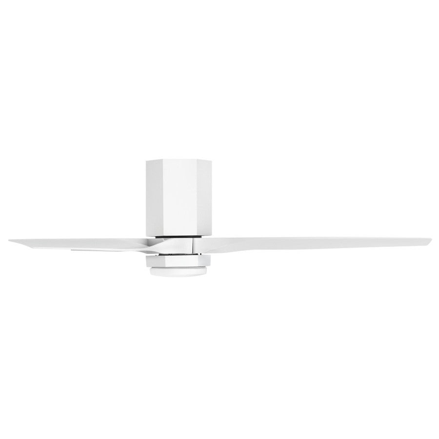 Hinkley Fan Facet 52" LED Smart Fan, Matte White/Matte White