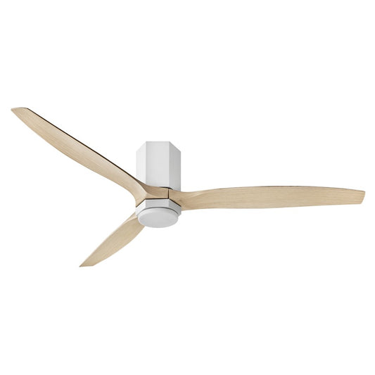 Hinkley Fan Facet 60" LED Smart Fan, Matte White/Natural