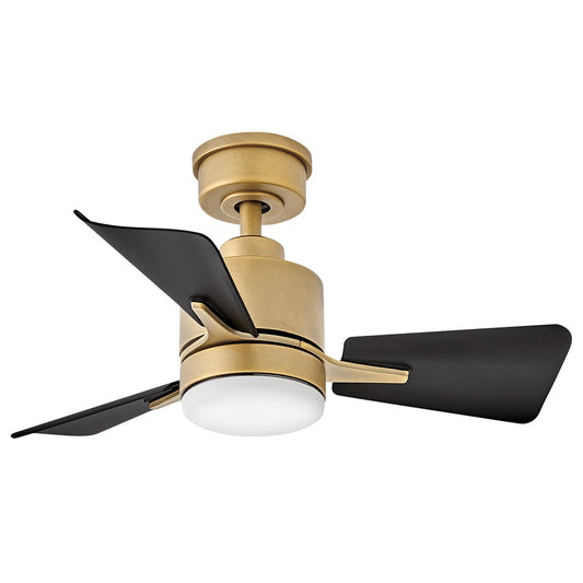 Hinkley Fan Atom 30" LED Fan, Heritage Brass/Black