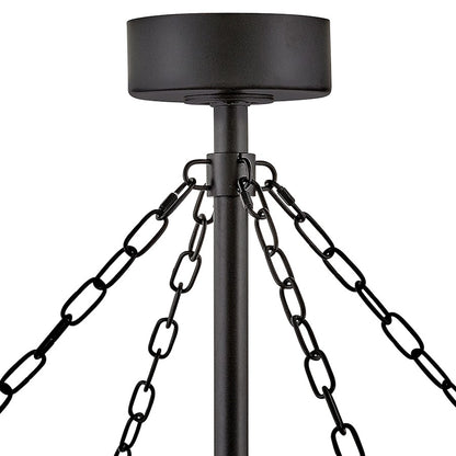 Hinkley Fan Sawyer 52" LED Smart Fandelier, Black/Driftwood Gray
