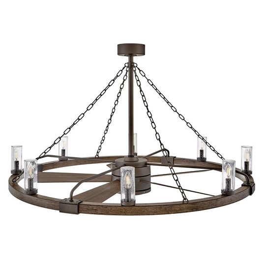 Hinkley Fan Sawyer 52" LED Smart Fandelier, Bronze/Sequoia