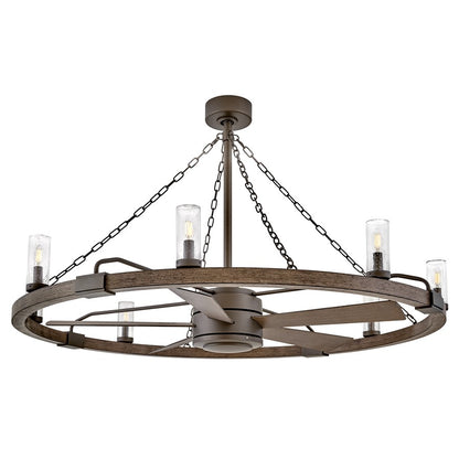 Hinkley Fan Sawyer 52" LED Smart Fandelier, Bronze/Sequoia