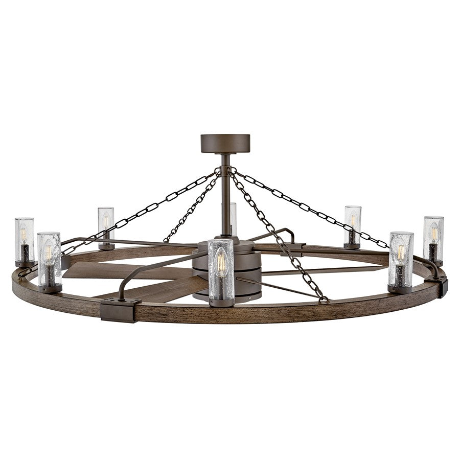 Hinkley Fan Sawyer 52" LED Smart Fandelier, Bronze/Sequoia