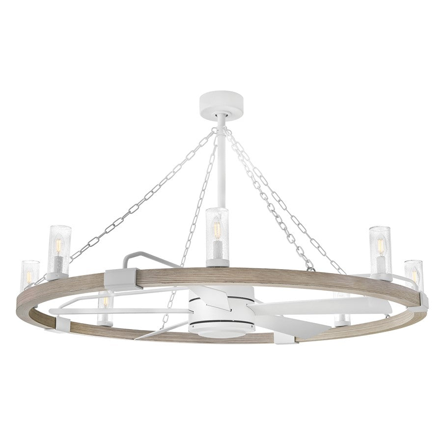 Hinkley Fan Sawyer 52" LED Smart Fandelier, White/White