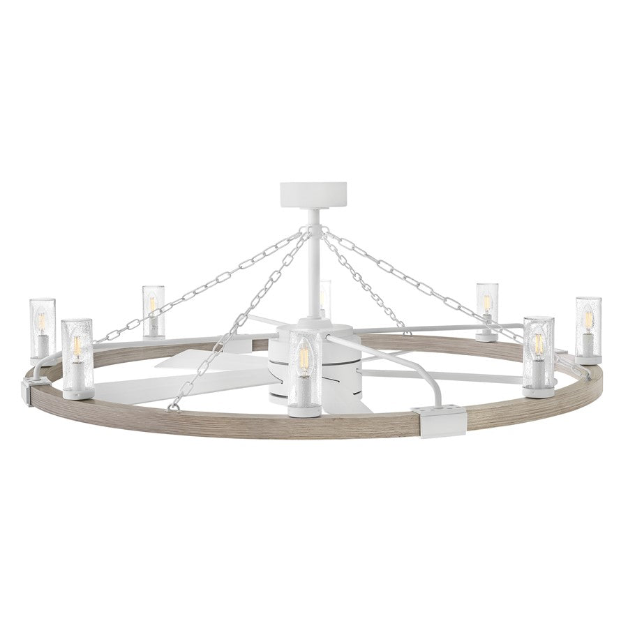 Hinkley Fan Sawyer 52" LED Smart Fandelier, White/White