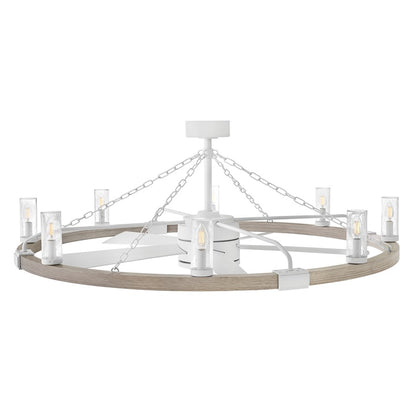 Hinkley Fan Sawyer 52" LED Smart Fandelier, White/White