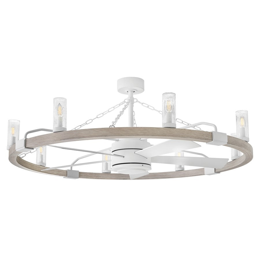 Hinkley Fan Sawyer 52" LED Smart Fandelier, White/White