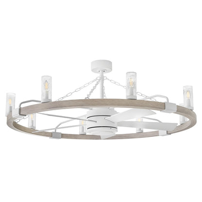 Hinkley Fan Sawyer 52" LED Smart Fandelier, White/White