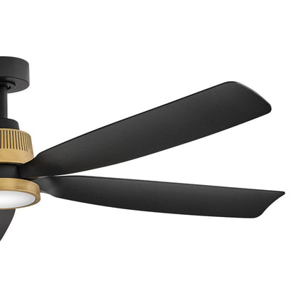 Hinkley Fan Bodin 64" LED Smart Fan, Heritage Brass/Matte Black