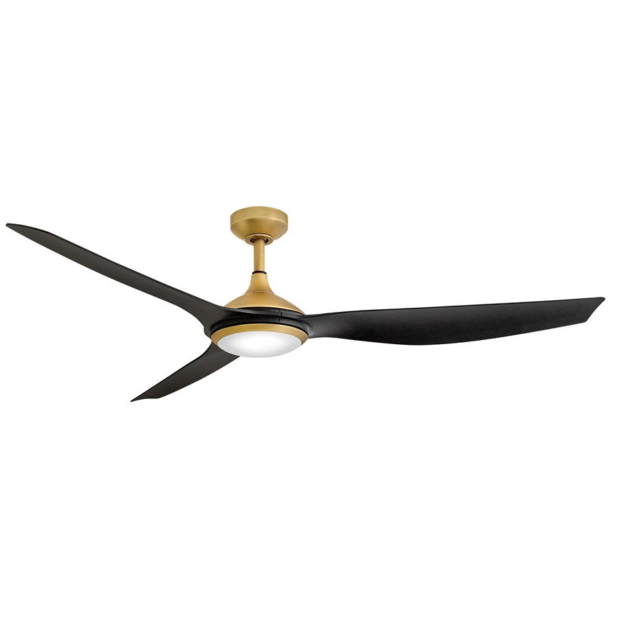 Hinkley Fan Talan 64" LED Smart Fan, Heritage Brass/Matte Black - 906864FHB-LDD