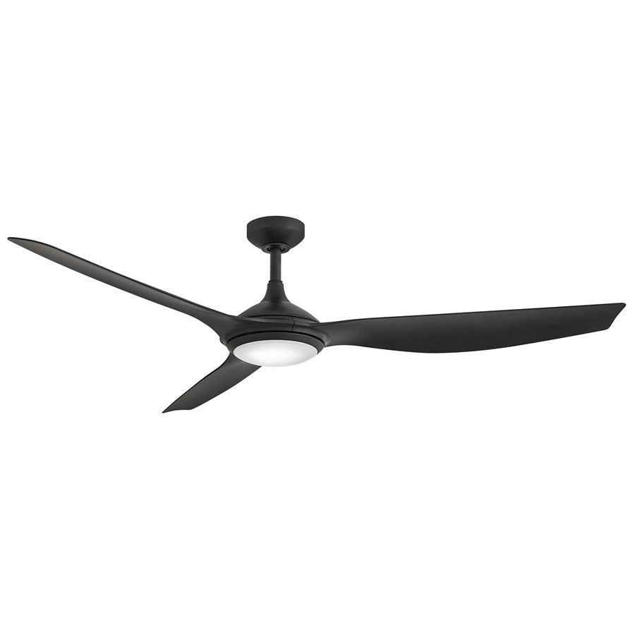 Hinkley Fan Talan 64" LED Smart Fan, Matte Black/Matte Black - 906864FMB-LDD