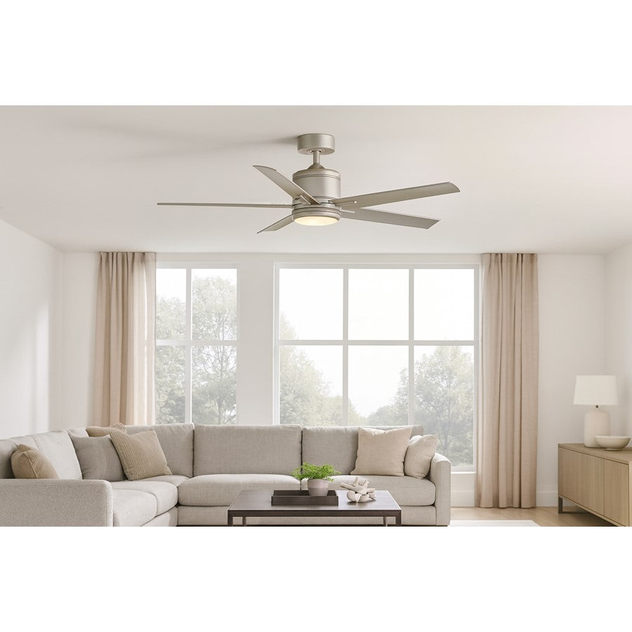 Hinkley Fan Vail 52" 1 Light LED Smart Fan, Nickel/Silver
