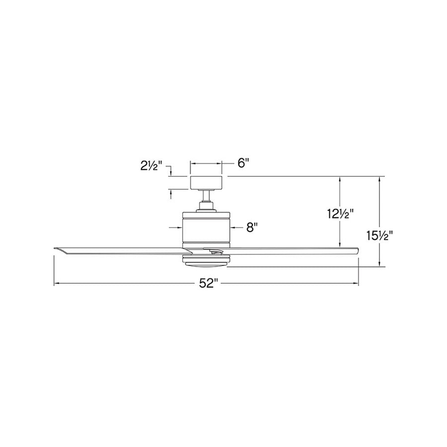 Hinkley Fan Vail 52" 1 Light LED Smart Fan, Bronze/Bronze