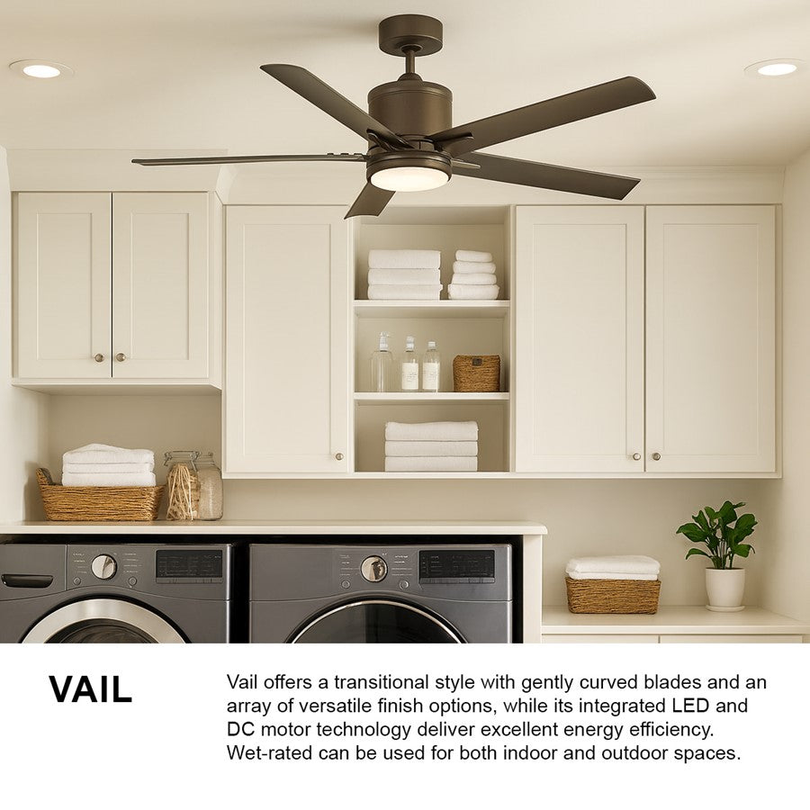 Hinkley Fan Vail 52" 1 Light LED Smart Fan, Bronze/Bronze