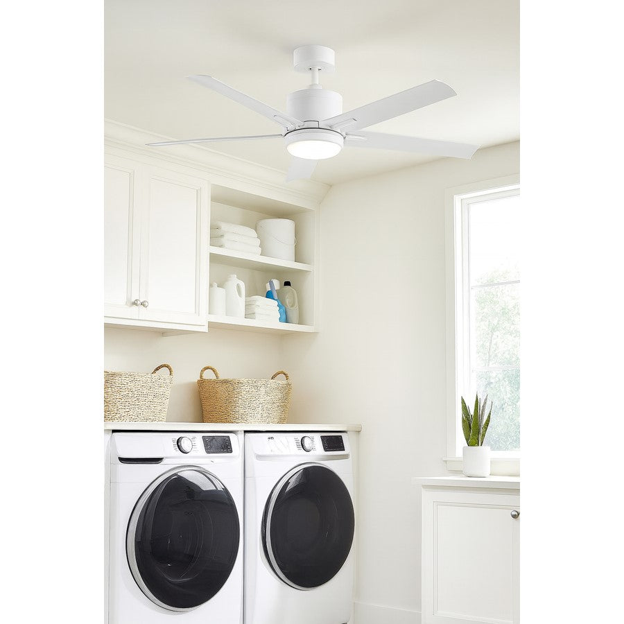 Hinkley Fan Vail 52" 1 Light LED Smart Fan, White/White