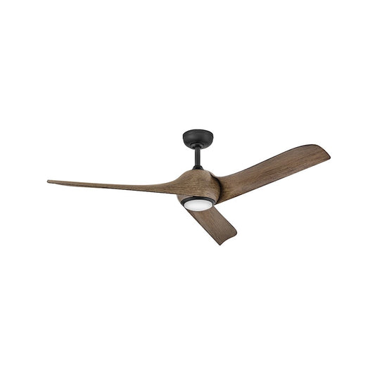 Hinkley Fan Tiburon 56" 1 Light LED Smart Fan, Black/Driftwood - 907256FBD-LDD